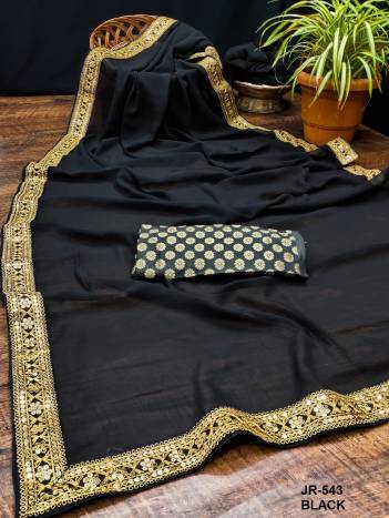 D.NO. JR543 BLACK BY SAGAR IMPEX GEORGETTE SAREE WHOLESALER IN INDIA